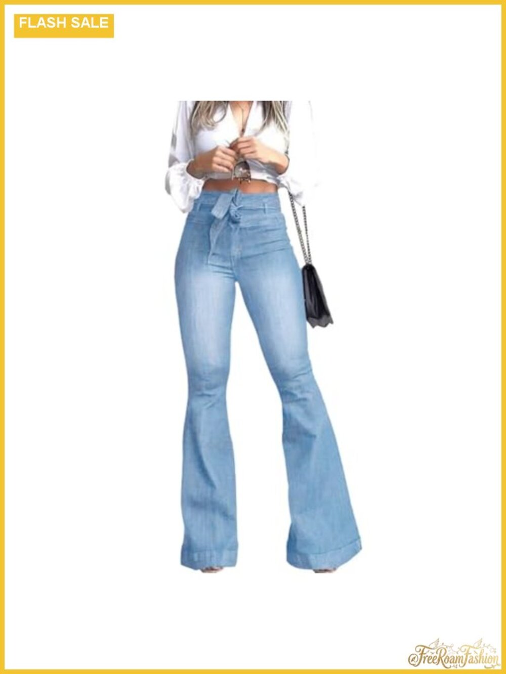 High Waisted Bell Bottom Flare Jeans for Women Wide Leg Stretch Denim Pants